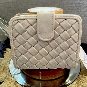 Cream Colored Cross Stitched Wallet